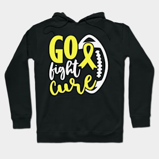 Football Tackle Go Fight Cure Hydrocephalus Awareness Yellow Ribbon Warrior Support Hoodie